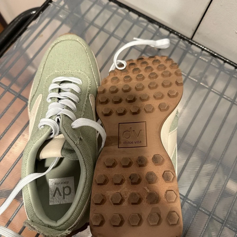 DV by Dolce Vita Green and Cream Sneakers